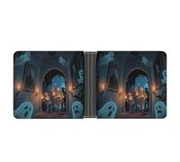 FekiLoot Ghost Castle Wallet for Men Minimalist Small Bifold Wallet Card Holder for ID, Credit Cards, Cash, Commuters