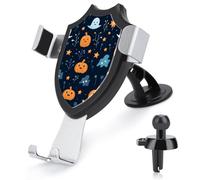 FekiLoot Ghosts and Pumpkins Car Phone Holder Mount Strongest Suction & Clip Cell Phone Mount for Dashboard Windshield Vent Fits 4-6" Phones (Straight Vent Only)