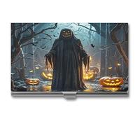 FekiLoot Ghosts Haunt The Night Business Card Case for Men Women, Business Card Holder with Ultra Slim Folding Holster, Business Card Holder for