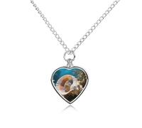FekiLoot Giant Clam Urn Necklaces for Ashes Personalized Human Pet Cremation Jewelry Keepsake Locket Heart Pendant with Filling Kit Memorial Gift for Dog Cat Lover Women Men
