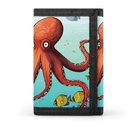 FekiLoot Giant Octopus Trifold Wallet Slim Minimalist Front Pocket Men's Passcase Wallet Credit Card Holder
