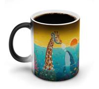 FekiLoot Giraffe And Shark Color Changing Mugs Heat Sensitive Coffee Mug Novelty Ceramic Cup with Handle Magic Cups Temperature Changing Coffee Tumblers for Women Men Funny Gifts 11 Oz