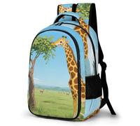 FekiLoot Giraffe Eating Leaves Backpack for Women Men Nurse Bag Front Pocket, Carry On Backpack for Weekender Business Hiking