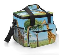 FekiLoot Giraffe Eating Leaves Cooler Bag Small Portable Insulated,Beach Cooler Soft Large for Men Women Ice Chest Backpack for Beach, Camping, Travel, Picnic