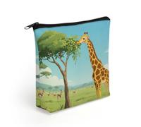 FekiLoot Giraffe Eating Leaves Cosmetic Bag Make Up Bag Storage Bags
