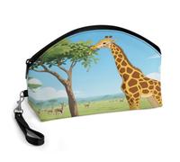 FekiLoot Giraffe Eating Leaves Makeup Bag Toiletry Bag Cosmetic Organizer