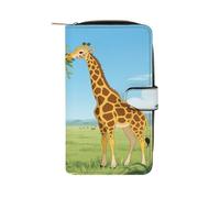 FekiLoot Giraffe Eating Leaves Travel Wallet for Men & Women RFID Blocking Card Organizer Credit Card Holder Large Capacity