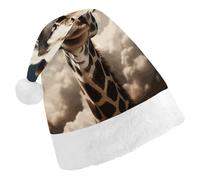 FekiLoot Giraffe in The Clouds 2.Christmas Hat Cap with Plush Trim Warm Xmas Hats Headwear for Winter Holiday Party Supply