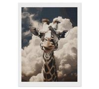 FekiLoot Giraffe in The Clouds Diamond Painting Kits for Beginners DIY Diamond Dots Art Kit Full Drill Round 5d Diamonds Pictures Gem Art Kits Rhinestone Painting Home Wall Decor12 x16