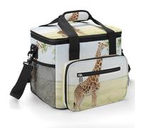 FekiLoot Giraffe Stretching Its Neck to Eat Leaves Cooler Bag Small Portable Insulated,Beach Cooler Soft Large for Men Women Ice Chest Backpack for Beach, Camping, Travel, Picnic