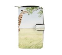 FekiLoot Giraffe Stretching Its Neck to Eat Leaves Travel Wallet for Men & Women RFID Blocking Card Organizer Credit Card Holder Large Capacity