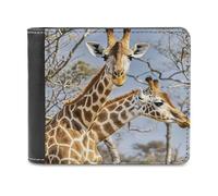 FekiLoot Giraffe Wallet Large Capacity Slim Bifold Wallet with Multiple Card Slots PU Leather Men Purse
