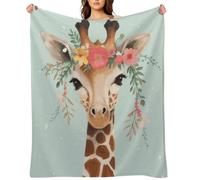 FekiLoot Giraffe with Floral Throw Blankets Camping Blanket30 x40