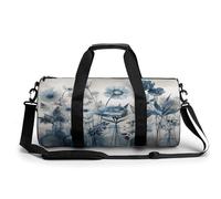 FekiLoot Glass Bottle And Flowers Gym Bag Mens And Womens,Duffle Bag with Double Zippers,Tote Bag for Airport Subway Gymnasium