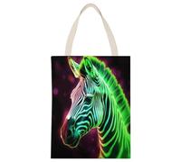 FekiLoot Glowing Zebra Shopping Bag Canvas Tote Bag