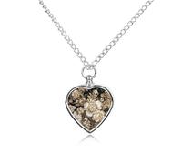 FekiLoot Gold Leaf Flowers Urn Necklace for Ashes Heart Cremation Jewelry Memorial Keepsake Pendant Locket Ash Holder Memory Jewelry for Women Men to Hold Ashes of Loved Ones