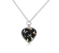 FekiLoot Gold White Butterflies Black Urn Necklaces for Ashes Personalized Human Pet Cremation Jewelry Keepsake Locket Heart Pendant with Filling Kit Memorial Gift for Dog Cat Lover Women Men