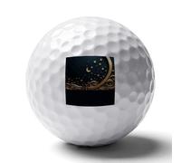 FekiLoot Golden Background and Crescent Moon Practice Golf Ball for Putting Practice and Training,Golf Ball with Easy Control Soft Feel
