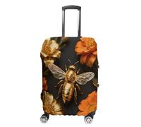 FekiLoot Golden Bee Travel Luggage Cover Stretchable Airplane Suitcase Protector Sleeve Universal Washable Fit for 19-32 Inch Checked Baggage,Water Resistant Durable Luggage Protector, white, L