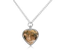 FekiLoot Golden Cat Champagne Pad Urn Necklaces for Ashes Personalized Human Pet Cremation Jewelry Keepsake Locket Heart Pendant with Filling Kit Memorial Gift for Dog Cat Lover Women Men