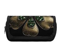 FekiLoot Golden Decoration Pencil Case Office Pencil Box Large Capacity Pencil Box Pouch Holder Double Zipper Pencil Case Use to Organize Desktop And Plan Space Home Office