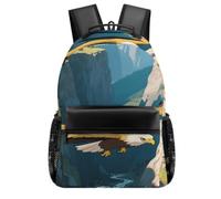 FekiLoot Golden Eagles in The Valley Backpack With Large Capacity, Travel Backpack with Pouch Pocket Gift for Men & Women, Laptop Backpack for Outdoors Hiking Traveling