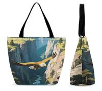 FekiLoot Golden Eagles in The Valley Tote Bag Beach Bag Shopping Bags