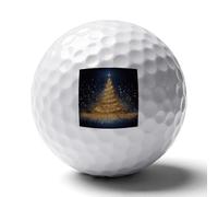 FekiLoot Golden Glitter Christmas Tree Practice Golf Ball for Putting Practice and Training,Golf Ball with Easy Control Soft Feel
