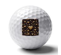 FekiLoot Golden Heart and Love Practice Golf Ball for Putting Practice and Training,Golf Ball with Easy Control Soft Feel