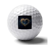 FekiLoot Golden Heart Picture Practice Golf Ball for Putting Practice and Training,Golf Ball with Easy Control Soft Feel