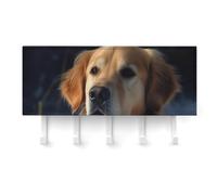 FekiLoot Golden Retriever Key Holder for Wall Adhesive, No Drilling, Key Hooks with 5 Hooks Wall Mounted, Self Adhesive Keys Rack for Entryway, Hallway, Living Room, Kitchen, Office