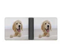 FekiLoot Golden Retriever Puppies Wallet Slim Leather Bifold Wallet Extra Capacity Wallets with Multiple Card Slots Men Billfold