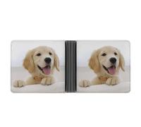 FekiLoot Golden Retriever Puppies Wallet Slim PU Bifold Design Wallet with Multiple Card Slots Wallets Extra Capacity Pocket Wallets