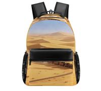 FekiLoot Golden Sand Dune Desert Backpack With Large Capacity, Travel Backpack with Pouch Pocket Gift for Men & Women, Laptop Backpack for Outdoors Hiking Traveling