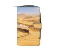 FekiLoot Golden Sand Dune Desert Travel Wallet for Men & Women RFID Blocking Card Organizer Credit Card Holder Large Capacity