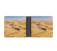 FekiLoot Golden Sand Dune Desert Wallet for Men Minimalist Small Bifold Wallet Card Holder for ID, Credit Cards, Cash, Commuters