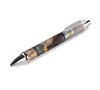 FekiLoot Golden Sunset Bald Eagle Ballpoint Pens Retractable Black Ink Ballpoint Pens 0.5mm Medium Point Smooth Writing Pattern Pen with Super Soft Grip Cute Work Supplies for Men Women 1 PCS