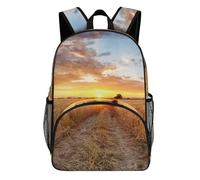 FekiLoot Golden Wheat Field Waterproof Oxford Fabric Backpack, Large Capacity Casual Rucksack with Adjustable Padded Straps, Multipurpose Daypack for Daily Commute Outdoor Activities