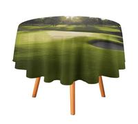 FekiLoot Golf Course Round Tablecloth - Heavy Duty and Washable,Polyester Decorative Fabric Table Cover,Tablecloths for Kitchen Dining, Wedding, Birthday Party36x36in