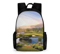 FekiLoot Golf Resort Park Laptop Backpack-Men/Women,Casual Daypack with Multiple Pockets,BookBag for Hiking,Camping