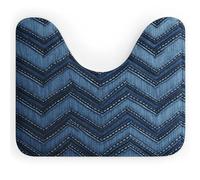 FekiLoot Gradient Blue Denim Toilet Rug U-Shaped Floor Mat