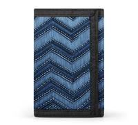 FekiLoot Gradient Blue Denim Wallets Exquisite Trifold Wallet Front Pocket Wallet with Zipper Keychain Coin Purse Credit Card Holder for Adult