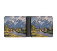 FekiLoot Grand Teton National Park Wallet Slim PU Bifold Design Wallet with Multiple Card Slots Wallets Extra Capacity Pocket Wallets
