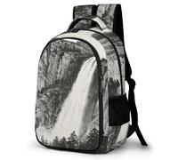 FekiLoot Granite Cliffs And Waterfalls Backpack for Women Men Nurse Bag Front Pocket, Carry On Backpack for Weekender Business Hiking