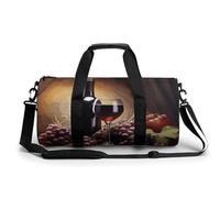 FekiLoot Grape Wine Gym Bag Mens And Womens,Duffle Bag with Double Zippers,Tote Bag for Airport Subway Gymnasium