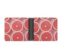 FekiLoot Grapefruit Half Slice Leather Wallet Double-Sided Different Images Bifold Wallet Ultra Strong Stitching Slim Wallets