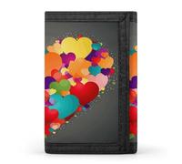 FekiLoot Graphics Love HeartsGraphics Love Hearts Wallet Slim Trifold Wallets with Multiple Card Slots Credit Card Holder Pocket Coin Purse