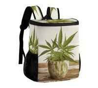 FekiLoot Grass Pot Leaf Durable Cooler Backpack, Cooler Bag Large & Leakproof,Collapsible Cooler for Hot And Cold,Camping