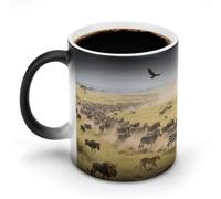 FekiLoot Grassland Animal Migration 12 Oz Color Changing Ceramic Magic Mug