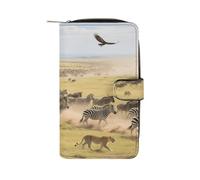 FekiLoot Grassland Animal Migration Travel Wallet for Men & Women RFID Blocking Card Organizer Credit Card Holder Large Capacity